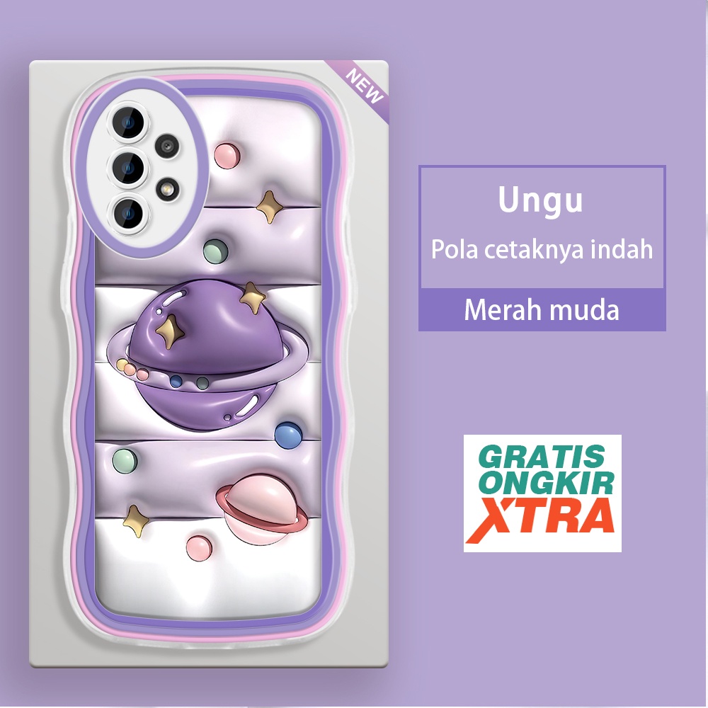 jinsouwe Samsung A33 A50 A51 A52 A54 5G A50S A52S A53 A58 A72 A73 A78 5G Casing Ponsel  Planet Ungu 