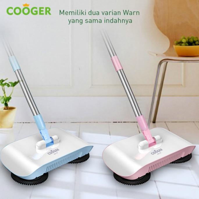 COOGER Sapu Pembersih Lantai Otomatis Dapat Berputar 180 Derajat