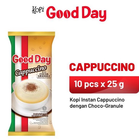 

LVTZ7252 (COD )NEW_PRODUCT Goodday Cappucino 1 renceng ( 10 pcs x 25g )