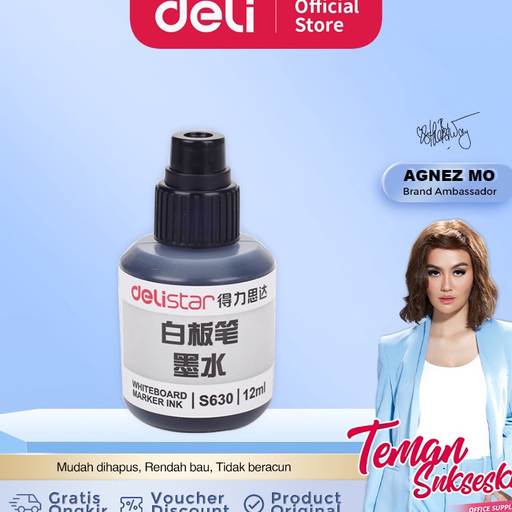

ZBZR2617 Terbaru Deli Tinta Isi Ulang Spidol Erase Marker Hitam Merah Biru S630