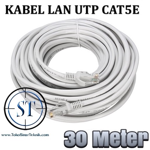 MENARIK. Kabel LAN CAT5E + RJ45 @30M Router Wifi Wireless Access Point Internet Modem laptop Kompute