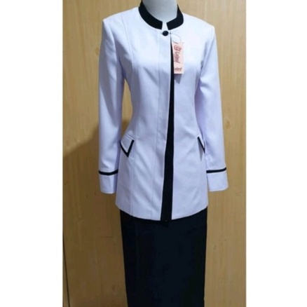 Vvp81 Baju Dinas Putih Wanita PDH putih PNS Blazer Putih Wanita Seragam ASN Putih Seragam Guru Putih