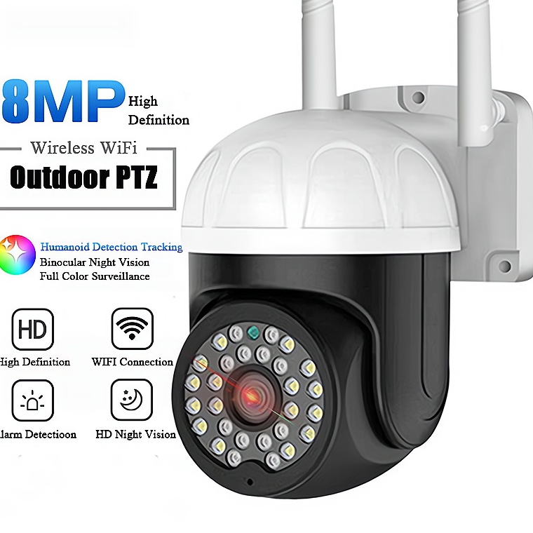 Terkini.. CCTV Outdoor Wifi IP Kamera 1080P Waterproof Camera Tanpa Kabel Jarak Jauh Pantau CCTV PTZ