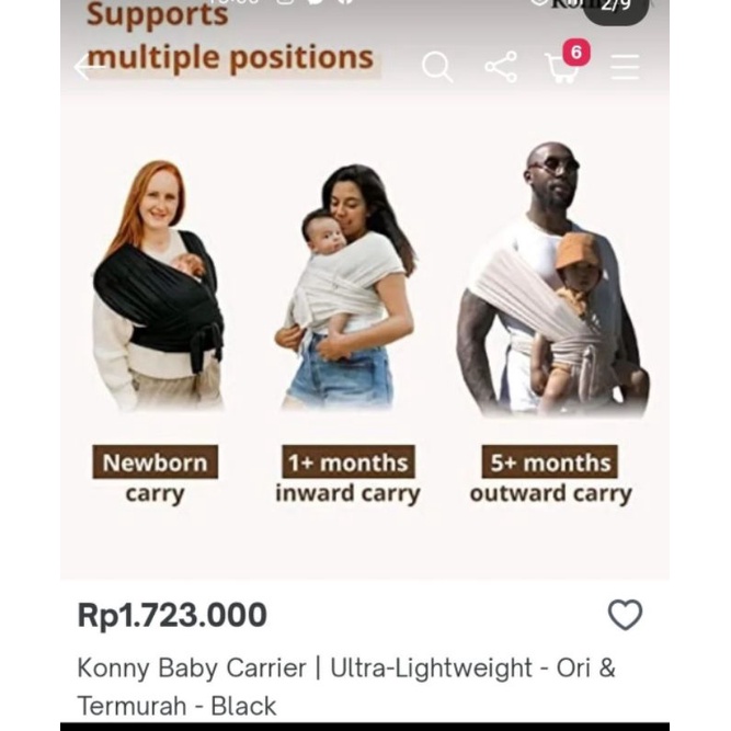 gendongan baby wrap konny original korea