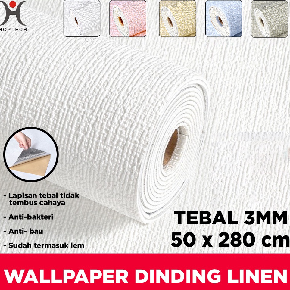 ★★ WeE Wallpaper Linen Roll | Wallpaper Dinding | Dekorasi Kamar | Sticker dinding ☆ ➠