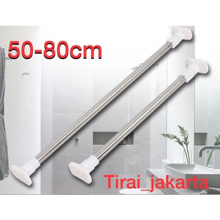 ￣ Hj tiang gantungan flexible tanpa paku/ tiang horden / tiang jemuran / tiang serbaguna kamar mandi