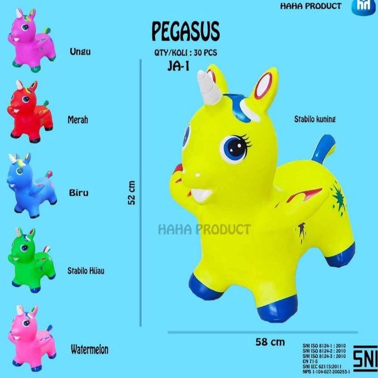 ➚ KUDA PONI PEGASUS - MAINAN ANAK KUDA-KUDAAN KARET - ANIMAL JUMPING SUARA DAN LAMPU ⁑ ✡ ¯