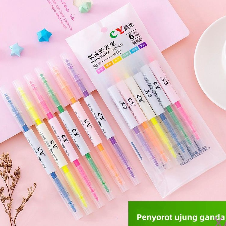 

XNBC2434 Terbaru day Stabillo/stabilo/stabilo warna warni/ stabilo 6warna /1set stabilo isi 6pcs dengan warna berbeda