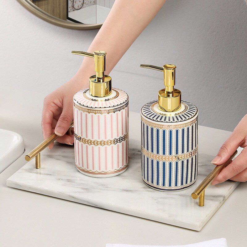 Royal Gold Soap Dispenser tempat sabun Biru Putih Gold  botol sabun Pink Gold Soap dispenser sabun