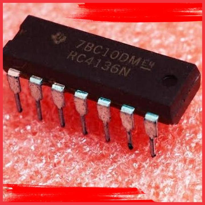 (smk) rc4136n rc4136 rc 4136 quad opamp gp ic dip-14 3mhz rc413gn