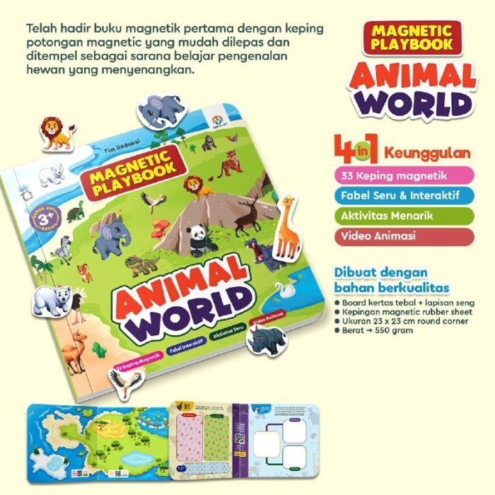 Ziyadbooks Magnetic Play Book Animal World