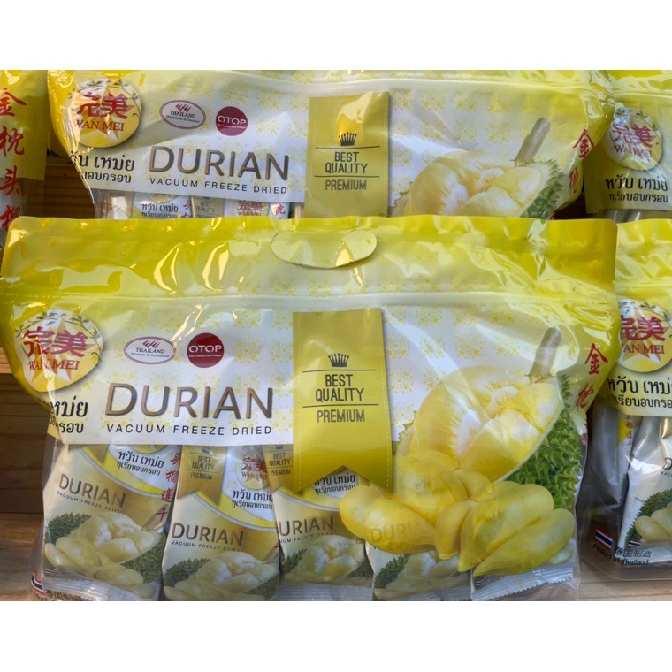 

Terbaru.. Wan Mei Durian Vacuum Freeze Dried isi 10pcs/Snack Thailand 92