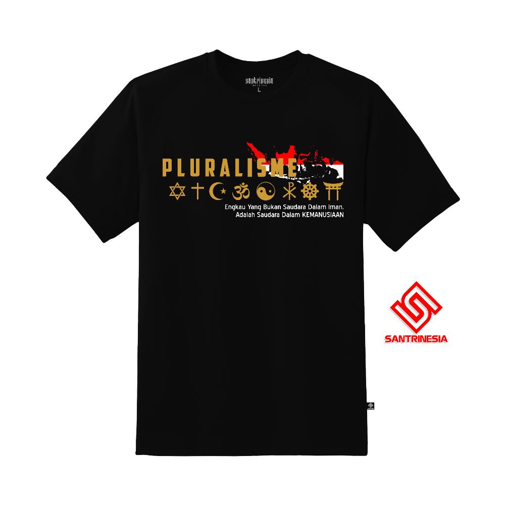 Santrinesia Kaos Pluralisme Saudara Dalam Kemanusiaan T-Shirt Tshirt Pluralisme Indonesia Gusdur Fre
