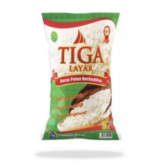 

beras premium tiga layar kemasan 5kg