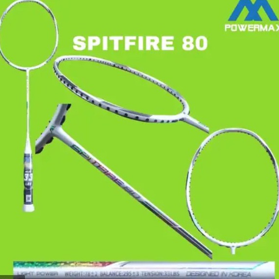 ❊NwO RAKET POWERMAX POWER MAX SPITFIRE 80 WAVE FRAME 6U/78GR ORIGINAL 32LB ✮ (Model Baru)