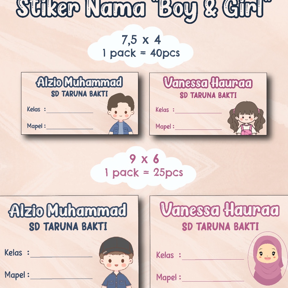 

➳ II 3539 Stiker Nama Custom Pelajaran / Stiker Nama Sekolah / Stiker Nama Buku / Sticker Name (Terbaik) ♢