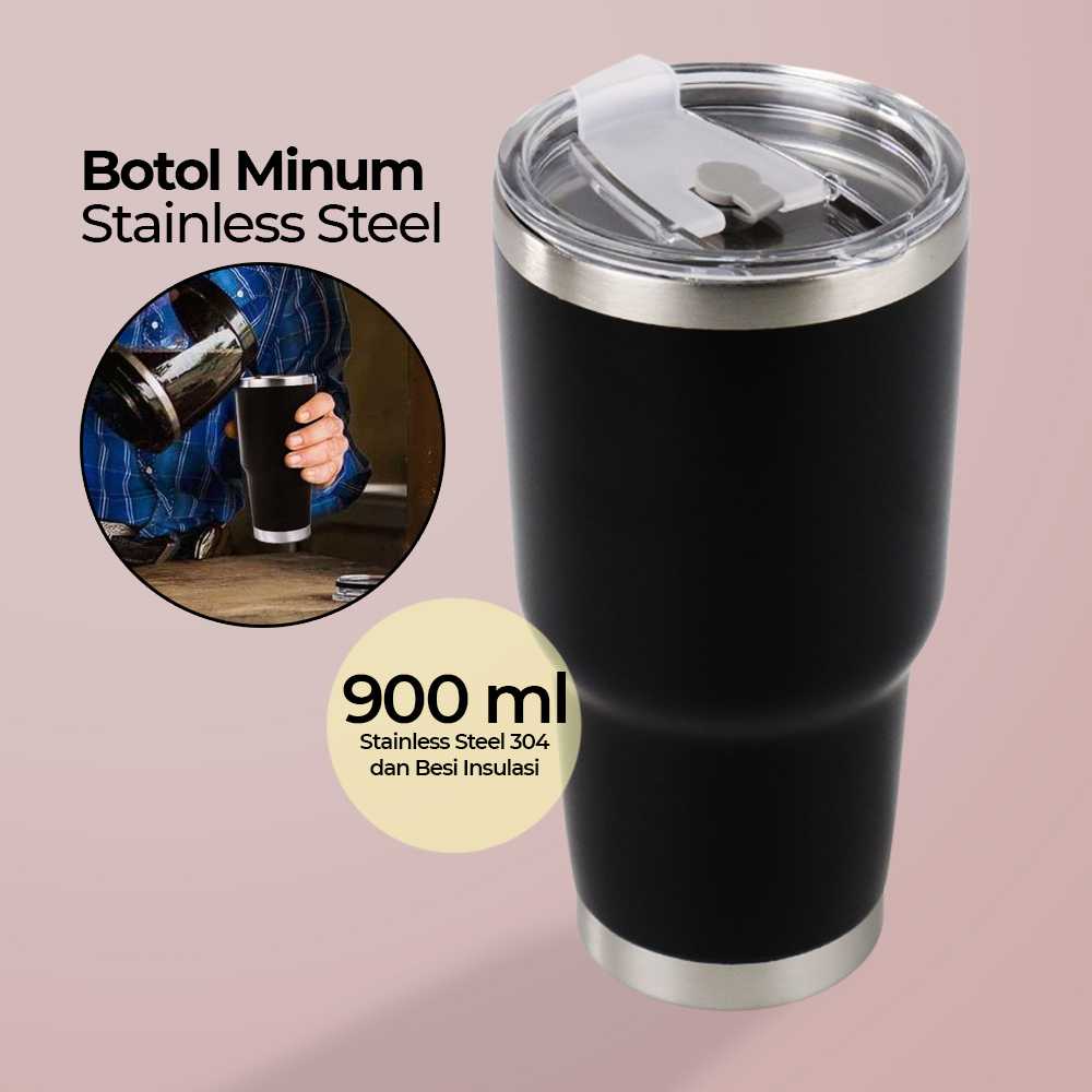 Original YETI Botol Minum Tumbler Air Panas Dingin Stainless Steel 900ml - W-905