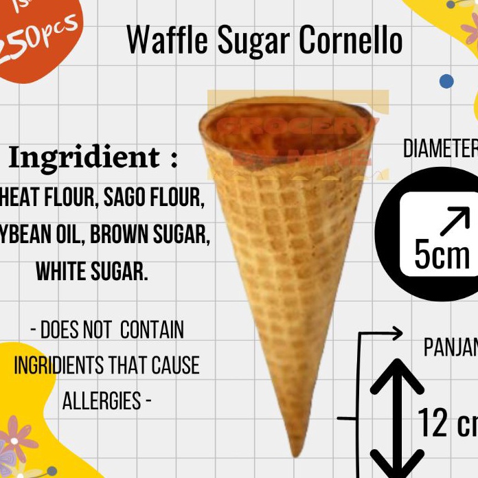 

DMKD9607 TERMURAH Cone Waffle Cornello isi 250pcs | WAFFER ICE CREAM CORNELLO KERUCUT