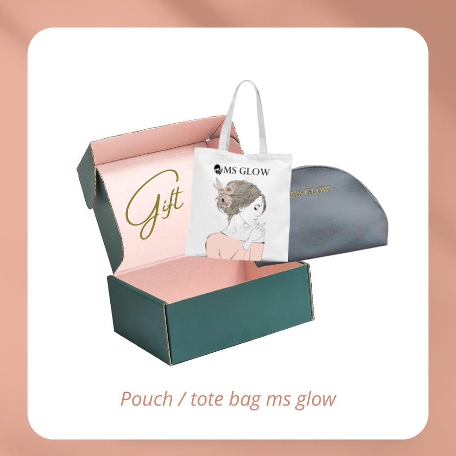 ｼ V 31810 (FREE GIFT) Pouch / Tote Bag MS Glow Beauty Ready Stok ✯