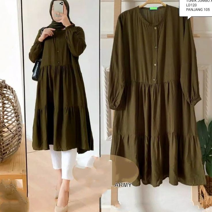 Terkini WIZA TUNIK/TUNIK JUMBO/LD102&120/TUNIK KERUT KELILING/TUNIK SUSUN/TUNIK WANITA/TUNIK MUSLIM/