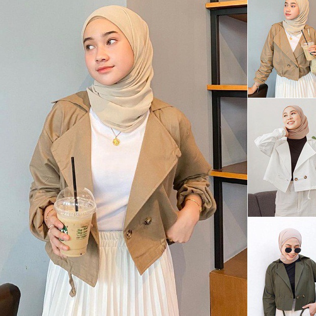 GVJJ7097 8.8  BLAZER WANITA KOREA CROP MURAH - ADARA BLAZER LINEN RAMI - OUTER WANITA KARDIGAN FASHI