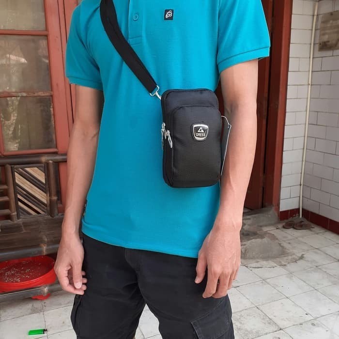 tas selempang pria Tas selempang pria 2 in 1-Tas hp-Tas selempang-Tas pinggang-Sarung hp(T2K8) tas s