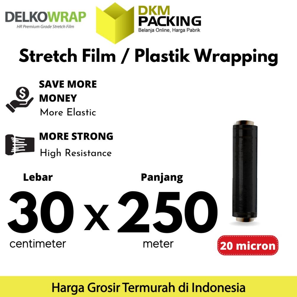 

Trending Plastik Wraping Stretch Film 30Cm X 250M Delkowrap Hitam Wrapping Tebal Premium Termurah / Satuan