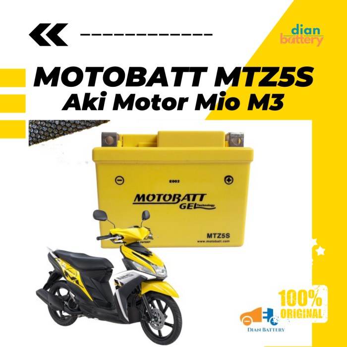 Aki Motor Mio M3 Motobatt Mtz-5S Mf (4.2Ah)