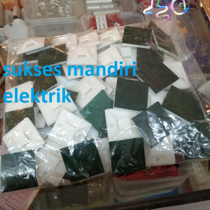 

Terlaris Tie Mount / Pengikat Kabel Dengan Double Tape/ Pengait Kabel 40X40 Mm