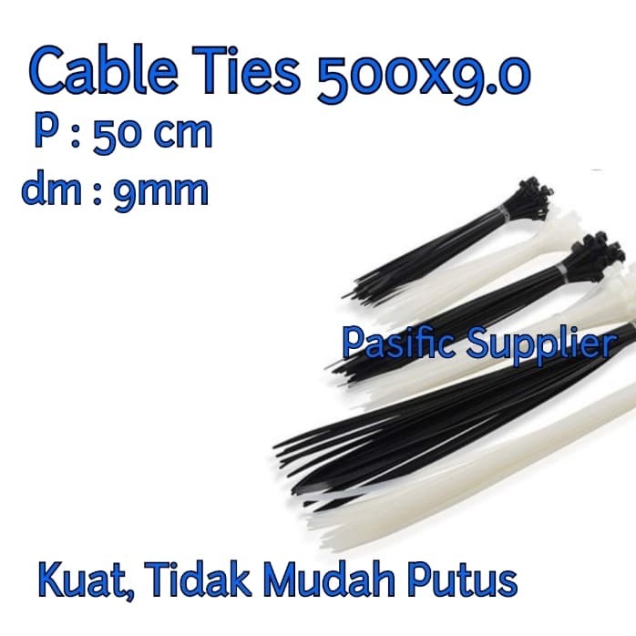 

Terlaris Cable Ties 500X9,0/ Kabel Ties Ukuran 50 Cm Diameter Lebar 9Mm