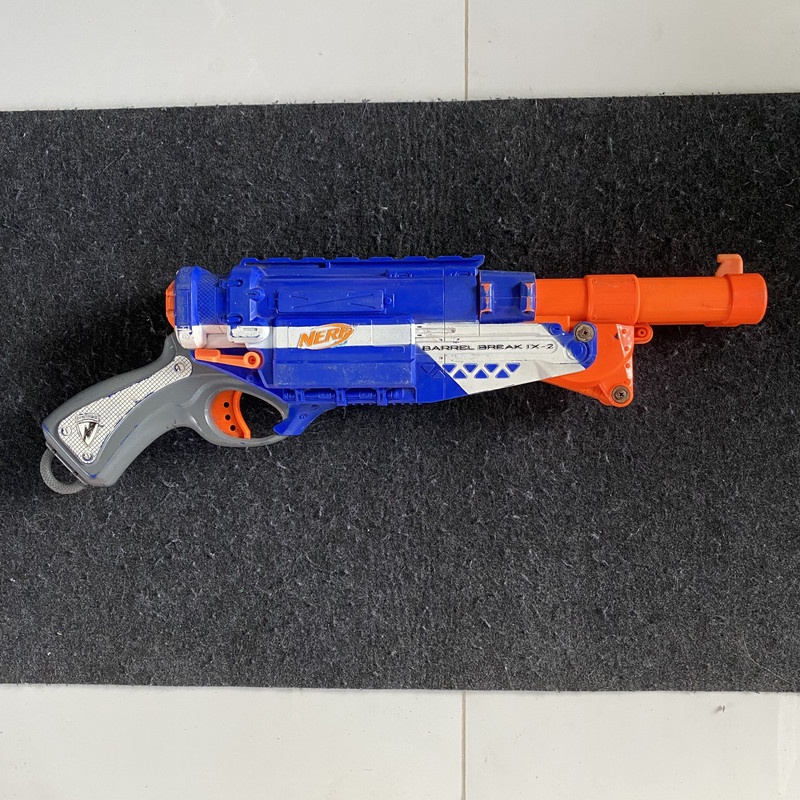 Nerf Barrel Break IX-2 var biru mainan tembakan bekas preloved