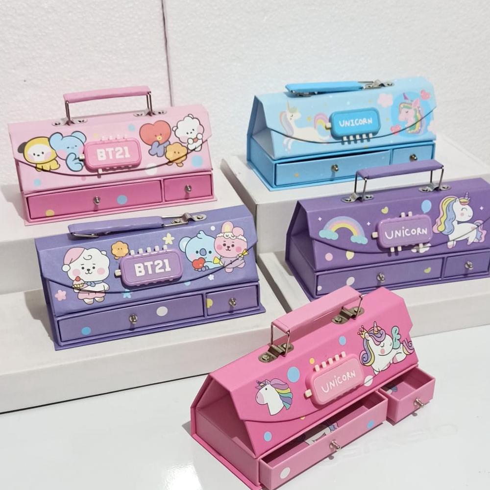 

8.8 Bos Kotak Pensil Karton+Kode Kunci/Tempat Pensil/Pencil Case Code/Pin Grosir !!