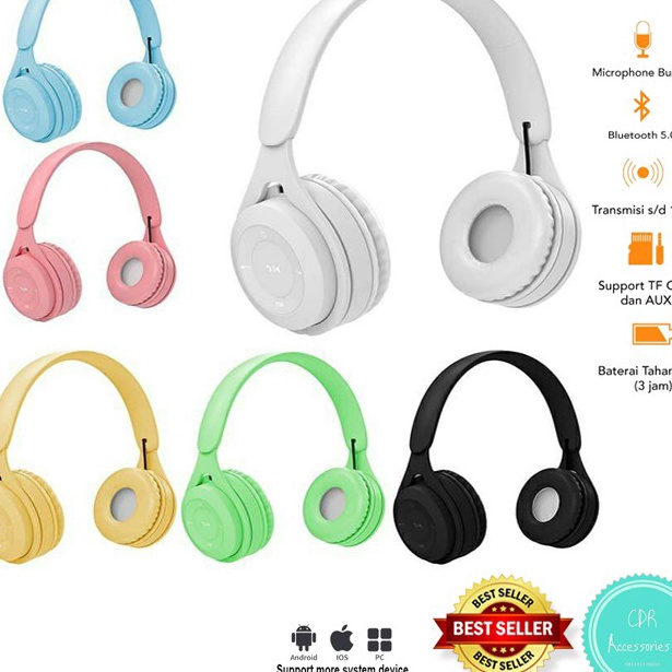 (ZT/K) Headphone Macaron Wireless Y08 /Stn 36 Bluetooth Headphone Macaron Y-08 /Stn 36- pasti.dikiri