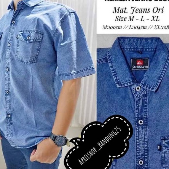 Ready Kemeja Jeans Pria Lengan Pendek Kemeja Denim Pria Atasan Levis Jeans Pria Lengan Pendek Murah