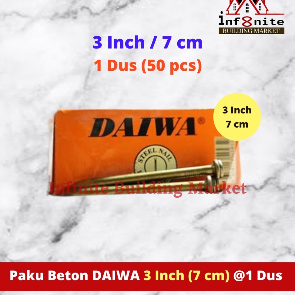 Baru.. Paku Beton Tembok Paku Baja Paku Beton DAIWA 7 cm 3 inch @1 DUS CWI