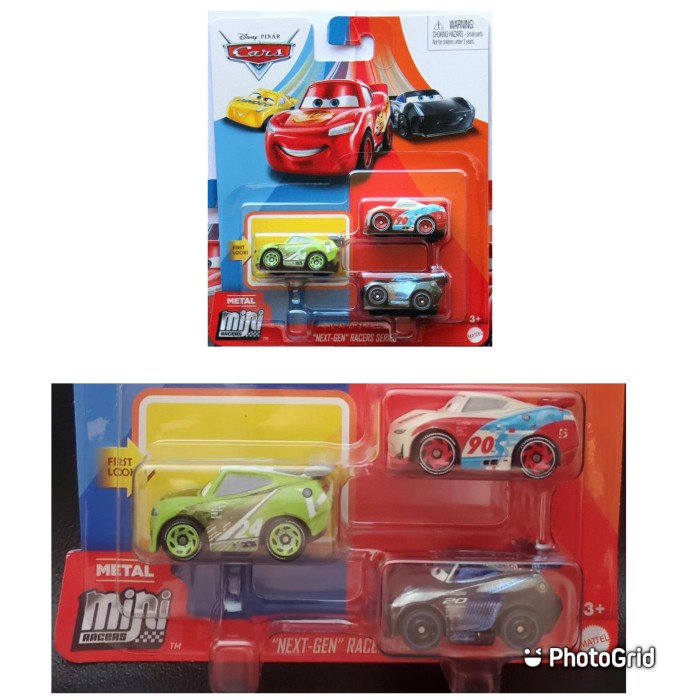 MUST HAVE CARS MINI DISNEY NEXT GEN RACERS RACELOTT PAUL JACKSON 3 PACK IMPORT TERBARU