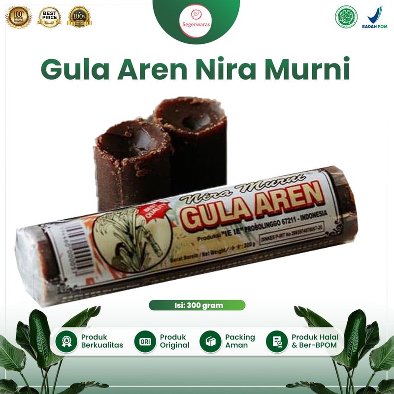 

☘️Segerwaras☘️ Gula Aren Nira Murni 300gram Gula aren Ie Ie Asli Murah Top