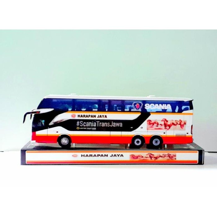 DISKON SPESIAL DISKON MINIATUR PAPERCRAFT BUS HARAPAN JAYA DOUBEL DECKER TERBARU