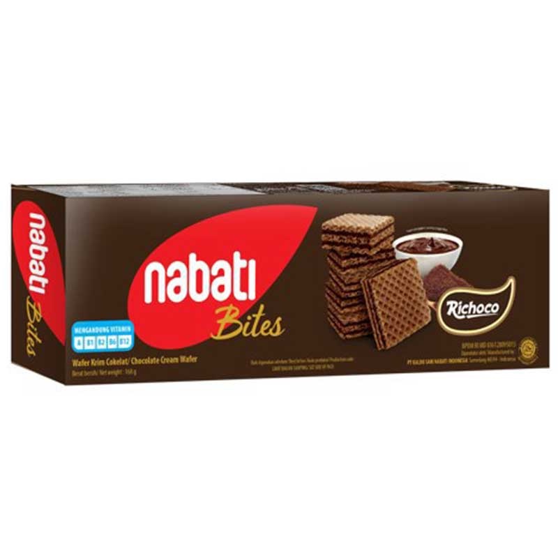 

nabati Richoco Bites Wafer Krim Cokelat 168 g