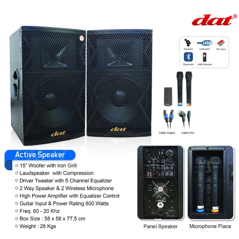 Speaker Aktif Dat F 15 Original Active DAT F15 15 inch Bluetooth