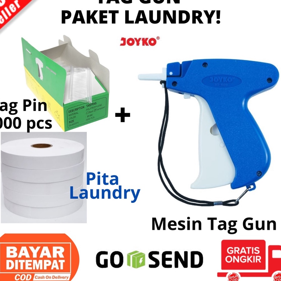 

MALL [BAYAR DITEMPAT] Paket Laundry Alat tembak Tag gun Joyko & Tag pin & Pita label penanda grosir