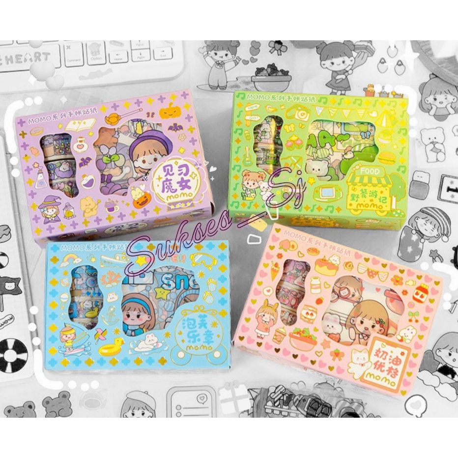 

✿ XC 7123 Sticker Momo Roll , Stiker Roll Terlaris ♛