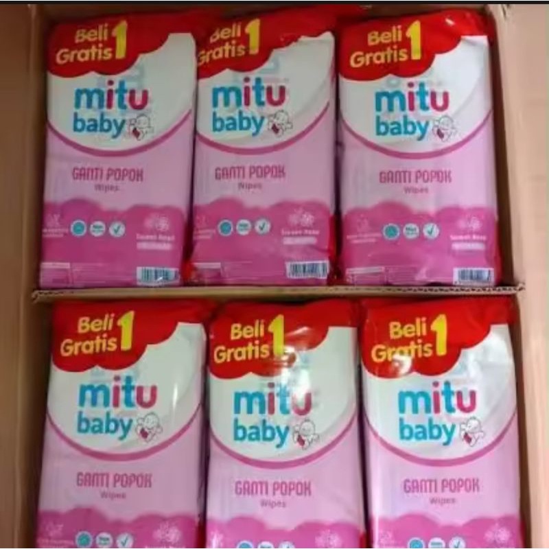 Mitu tisu basah 1 dus isi 24 bendit ( 48x50 sheet)
