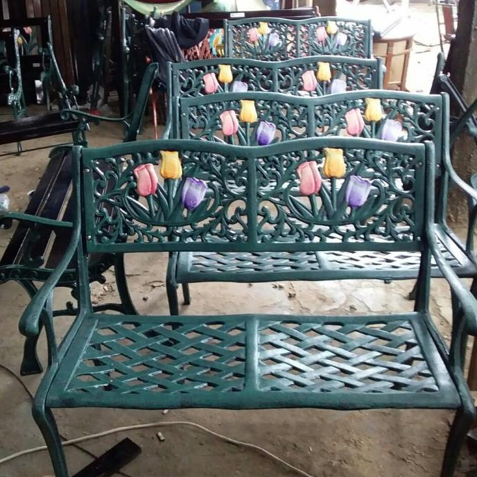 BARU  kursi taman full besi cor