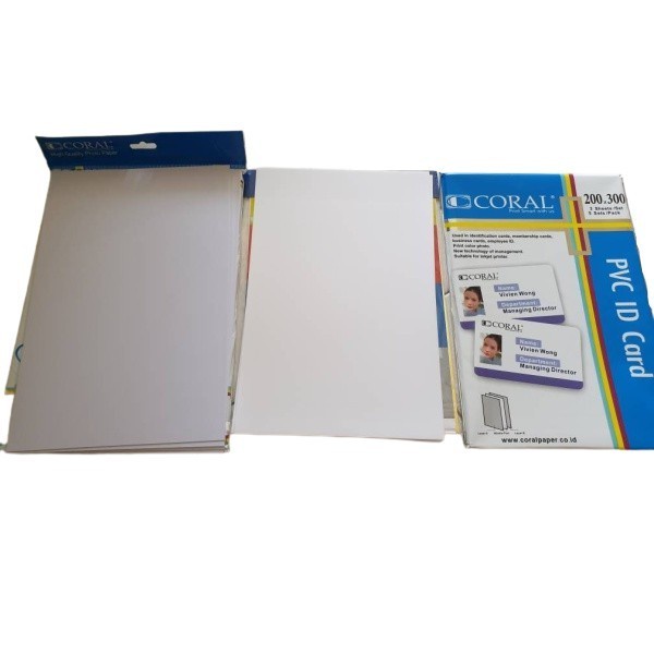 

Best Seller Kertas Pvc Bahan Id Card Instan Coral A4 Isi 5 Lembar Merk Coral