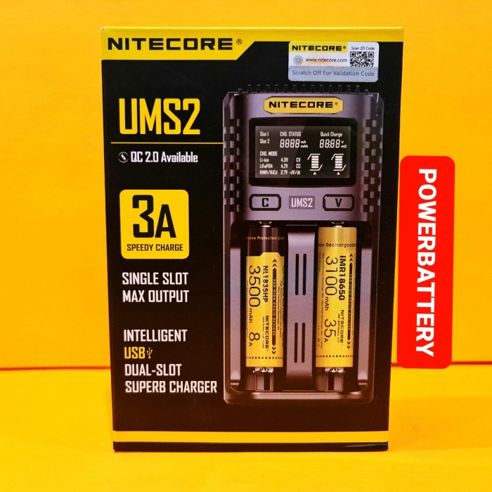 Ready Nitecore UMS2 Intelligent USB 2 Slot Superb Charger
