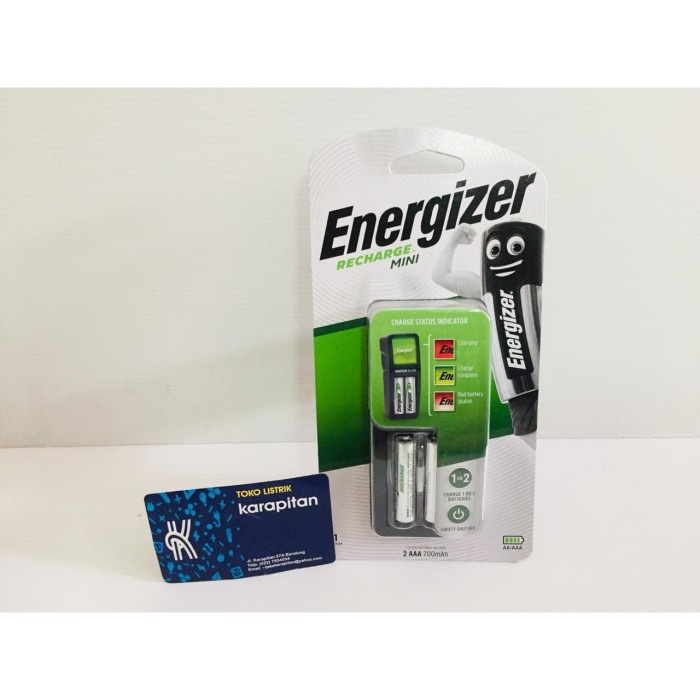 Ready Baterai Energizer Recharge Mini AAA + Charger