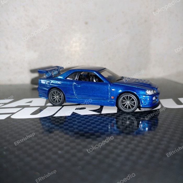 DISKON SPESIAL HOT WHEELS PREMIUM FAST AND FURIOUS NISSAN SKYLINE R34 BIRU/BLUE TERLARIS