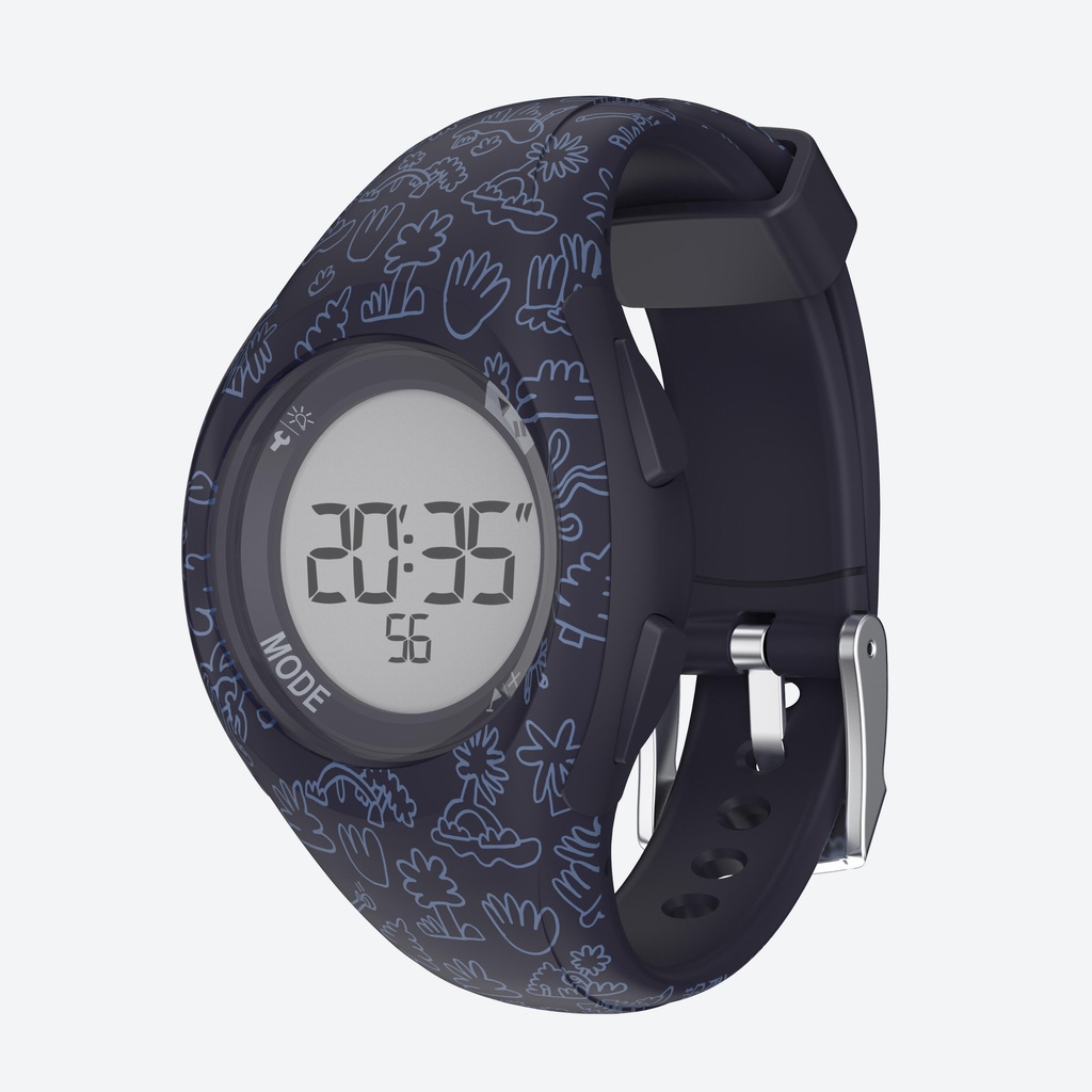 DECATHLON KALENJI Jam tangan lari pria W200s - biru tua - 8652823