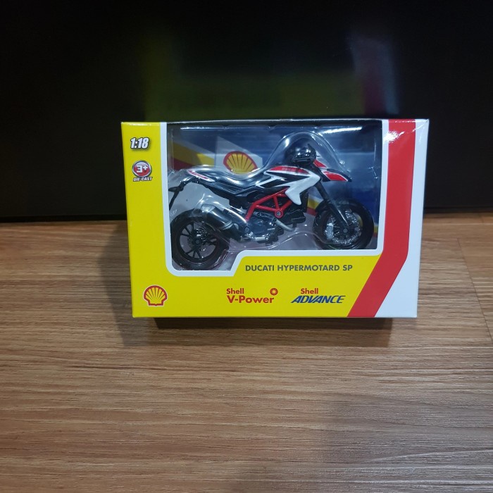 DISKON SPESIAL MAINAN ANAK SHELL V-POWER DIECAST MOTOR DUCATI HYPERMOTARD SP BLACK TERBARU